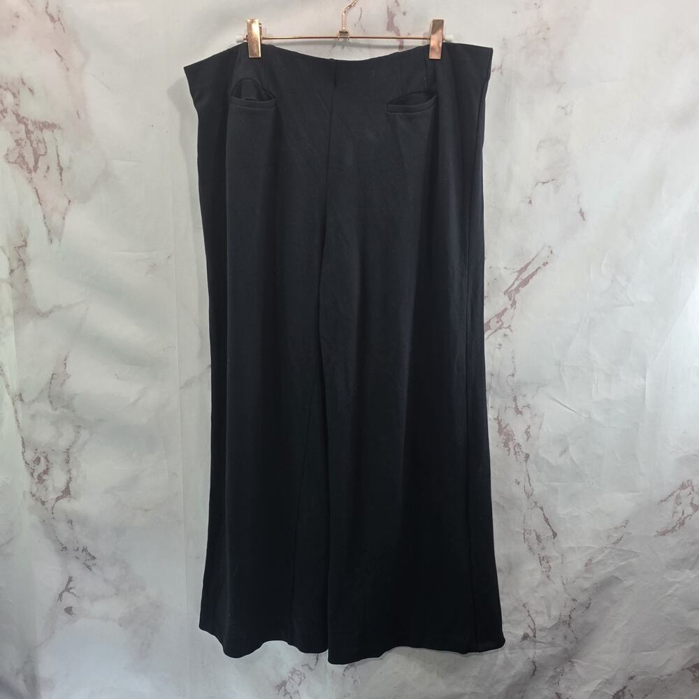 J Jill Pants Women Large Black Pull On High Rise Stretch Wide Leg Crop Ponte